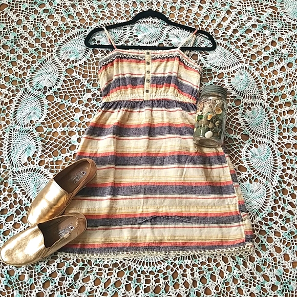 Linen Blend Beach Dress - Picture 1 of 7